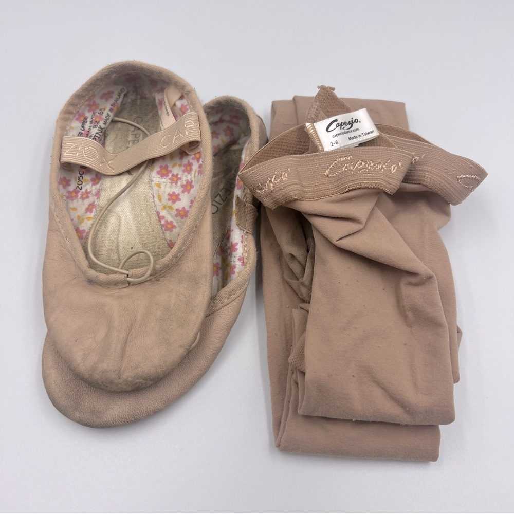 Capezio 10.5 Ballet Slippers and size 2-6 tights nude